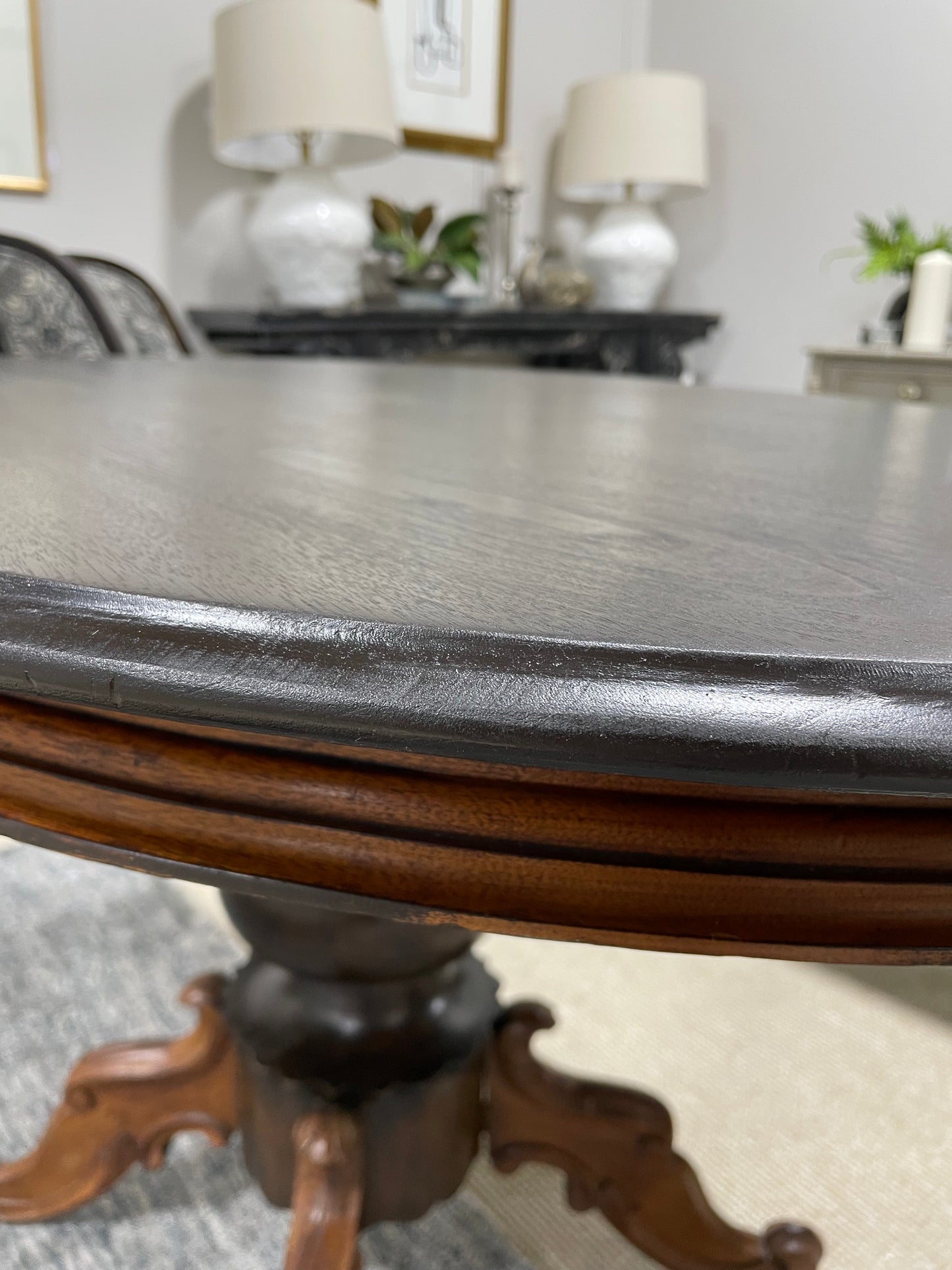 Carved antique pedestal table