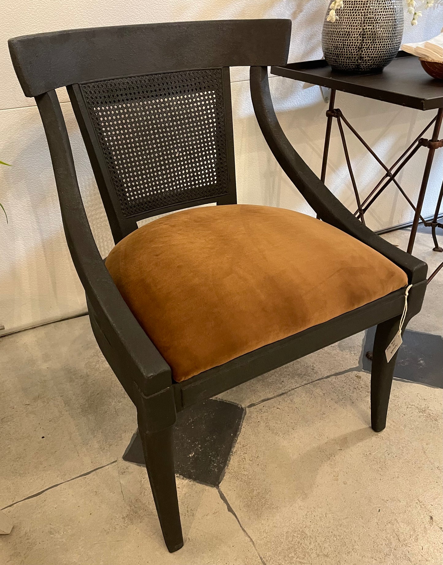 Black and cinnamon velvet chair