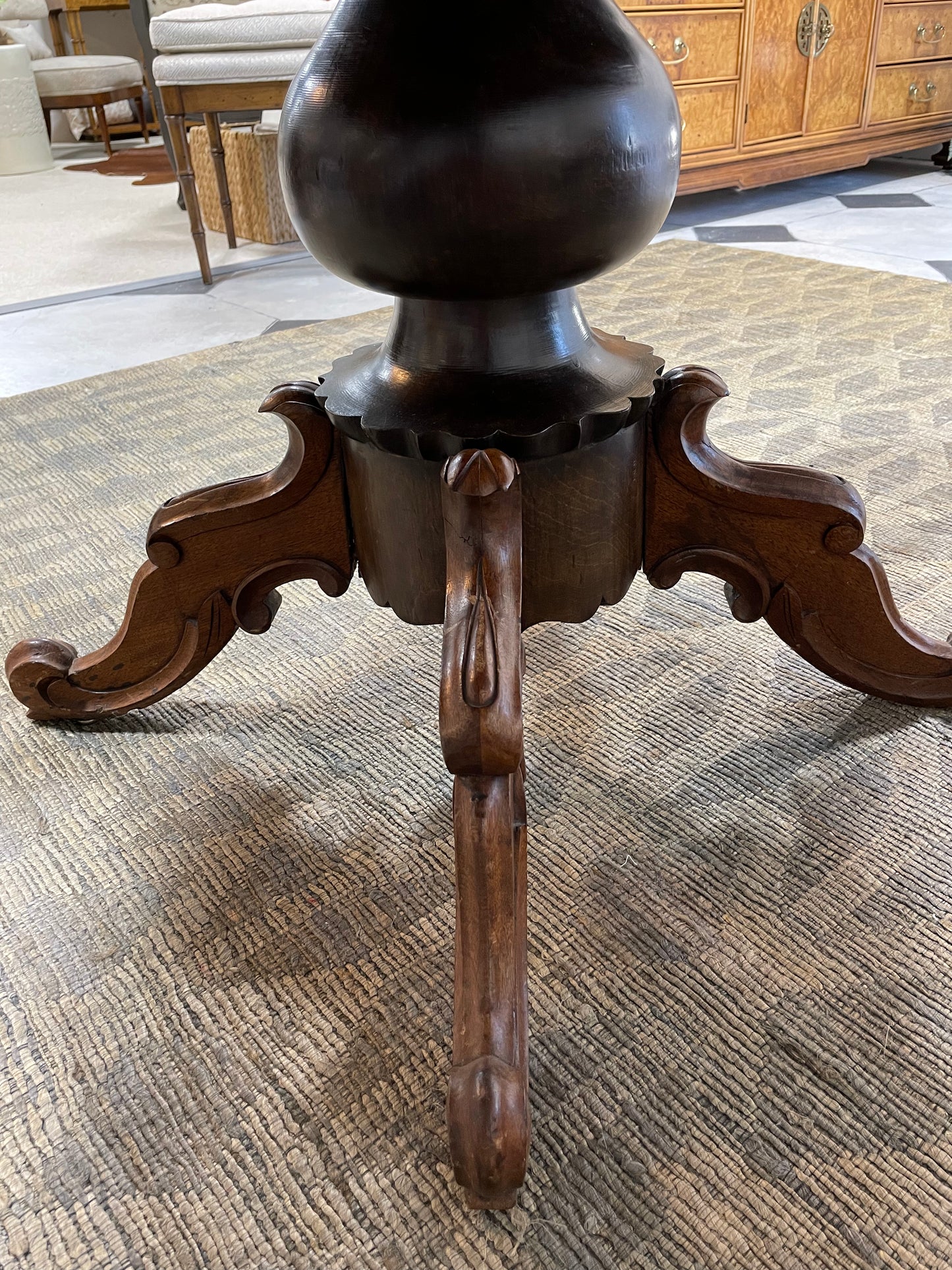 Carved antique pedestal table