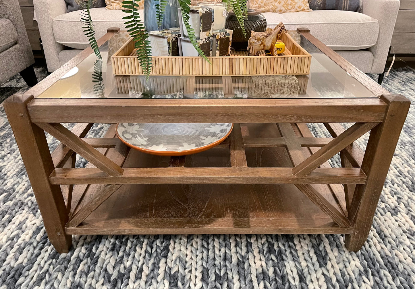 Arhaus glass coffee deals table