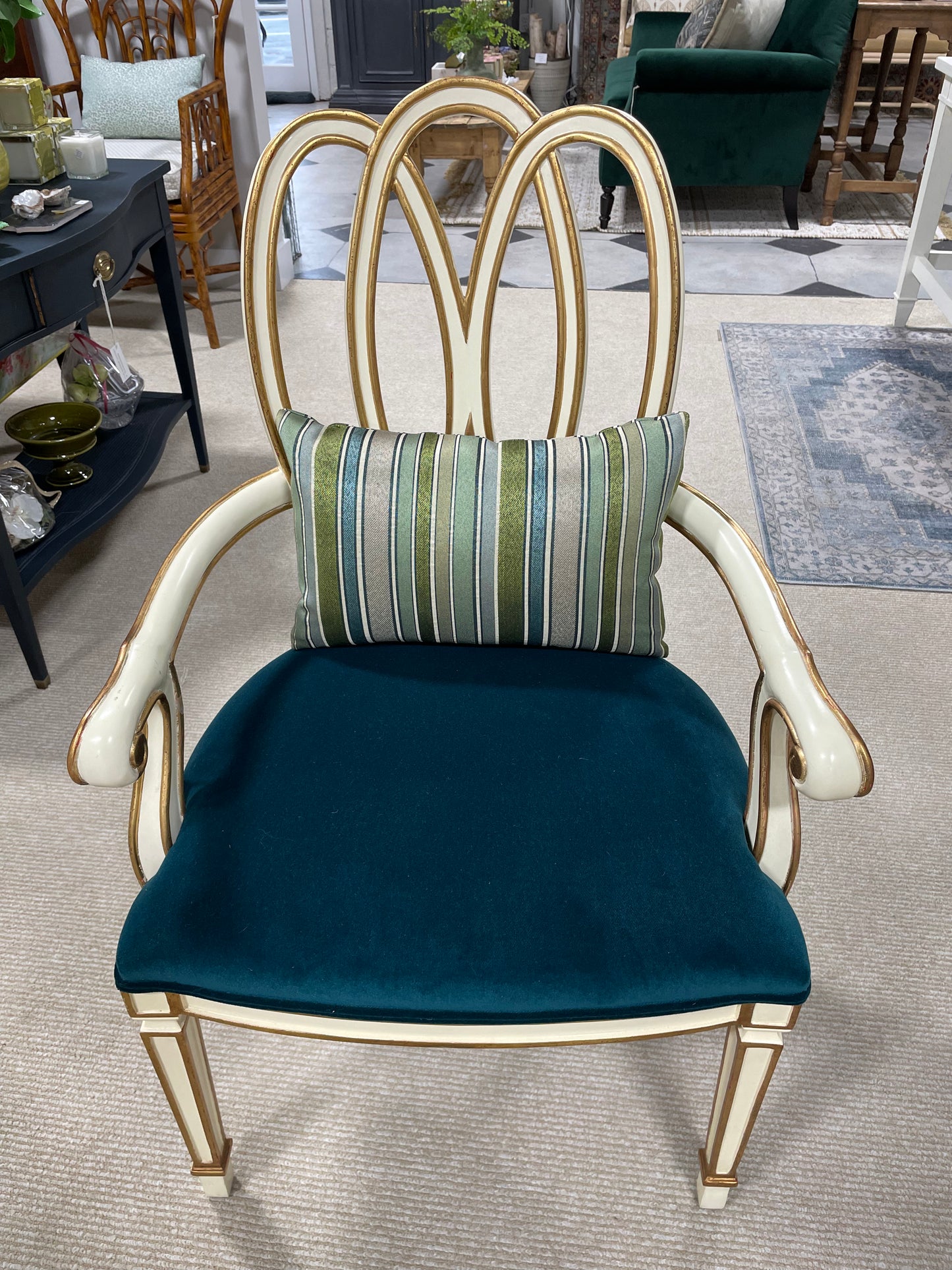 French Provincial Ribbon Back Arm Chair